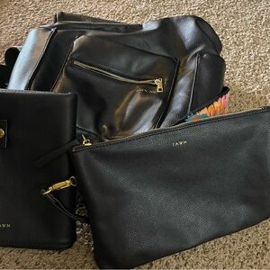 Fawn Design Black Backpack with Pouches Diaper Bag